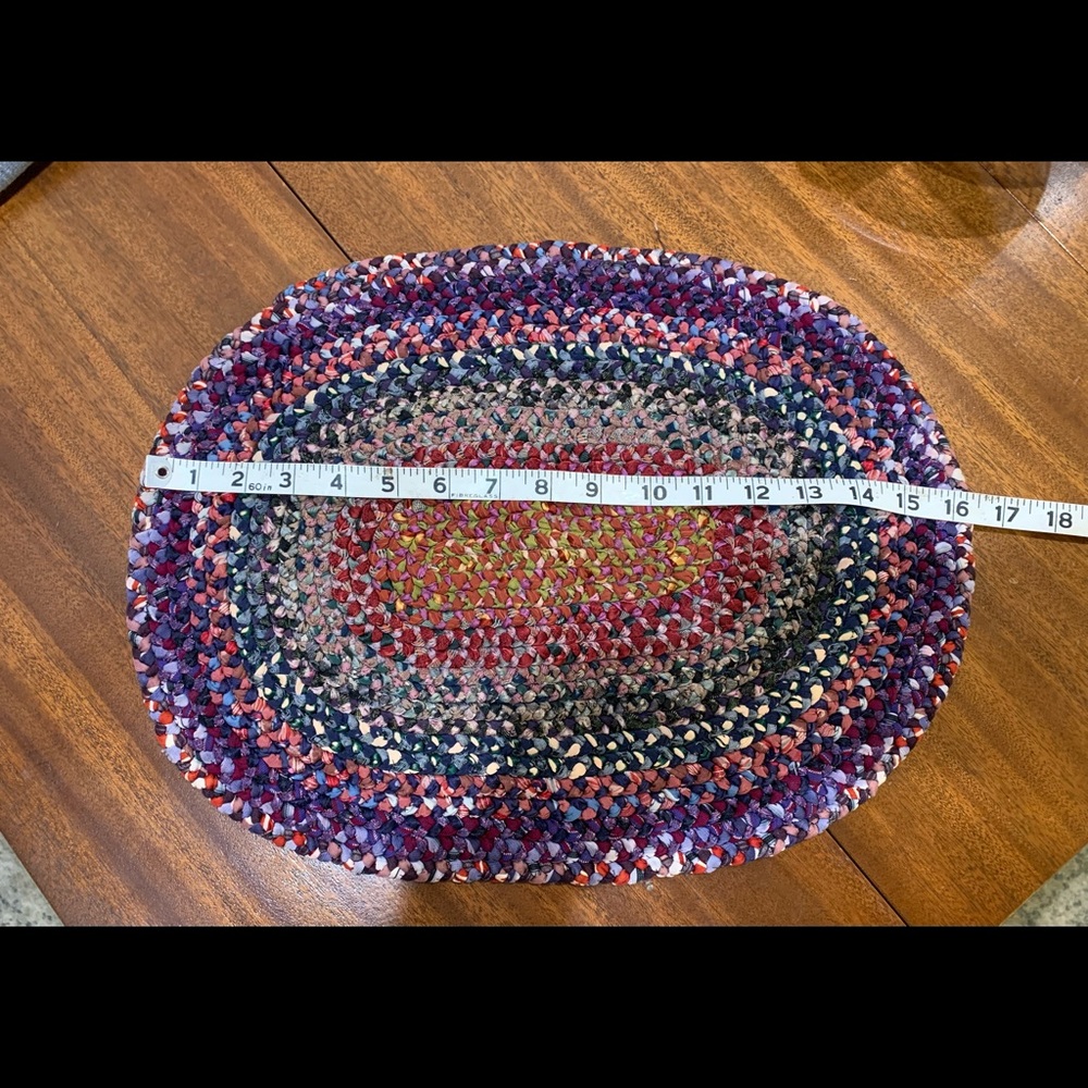 Small Vintage Handmade Rag Rug - Picture 4 of 5